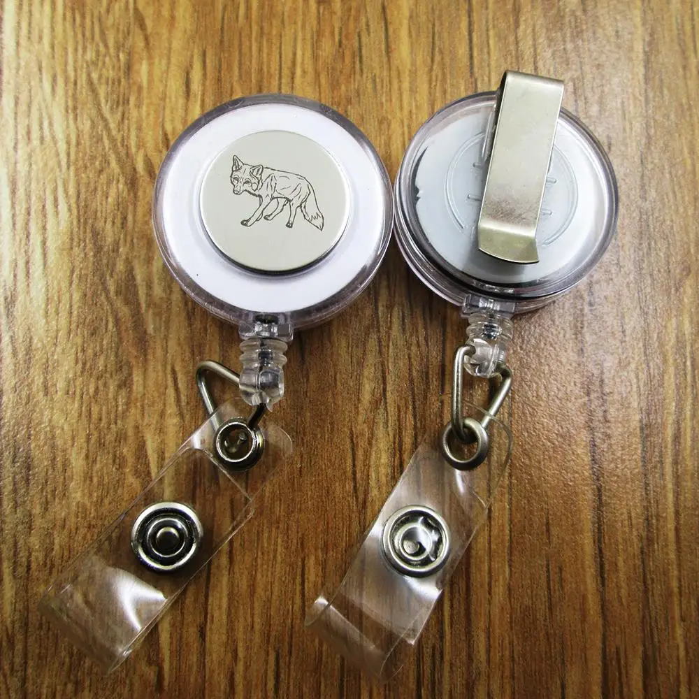 Лисица ID значок катушка подарок для Него/ее друга семьи выдвижной держатель