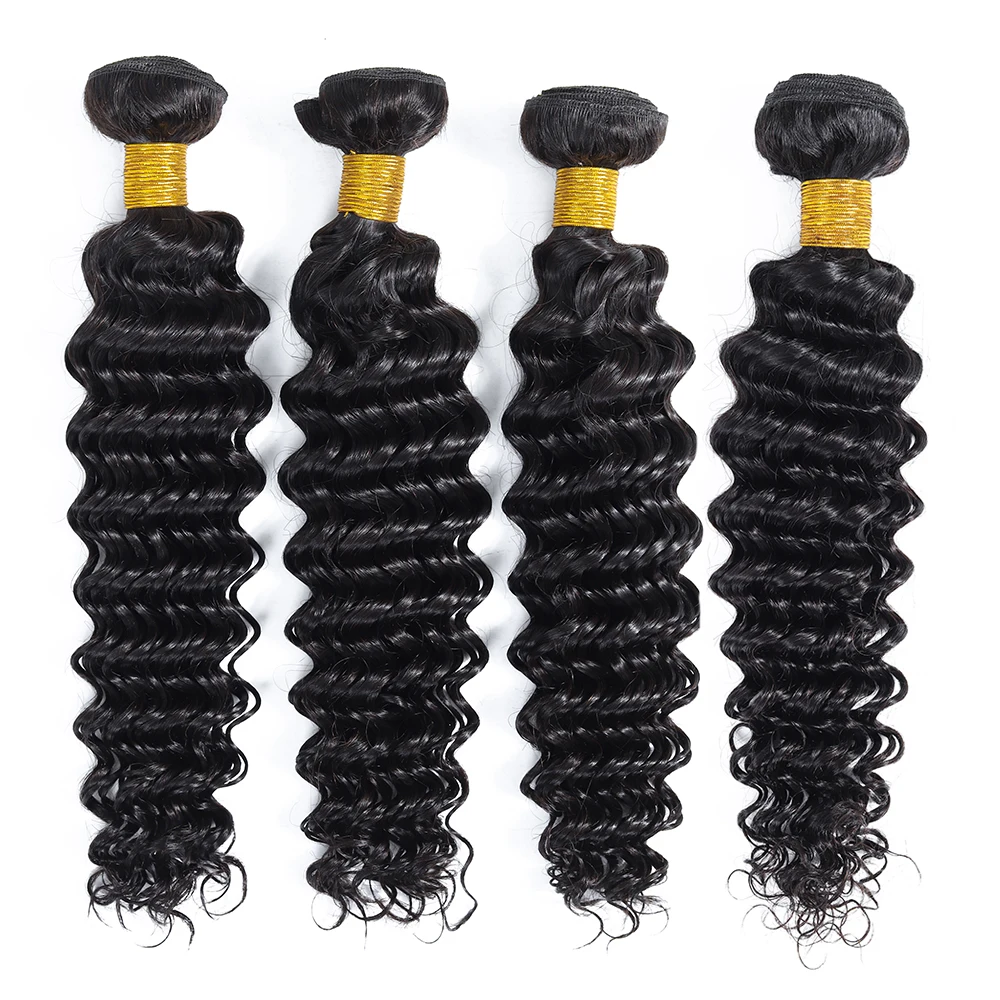 Admutty Hair Peruvian Deep Wave Bundles 100% Human Weave Non Remy Extensions Natural Color Free Shipping | Шиньоны и парики
