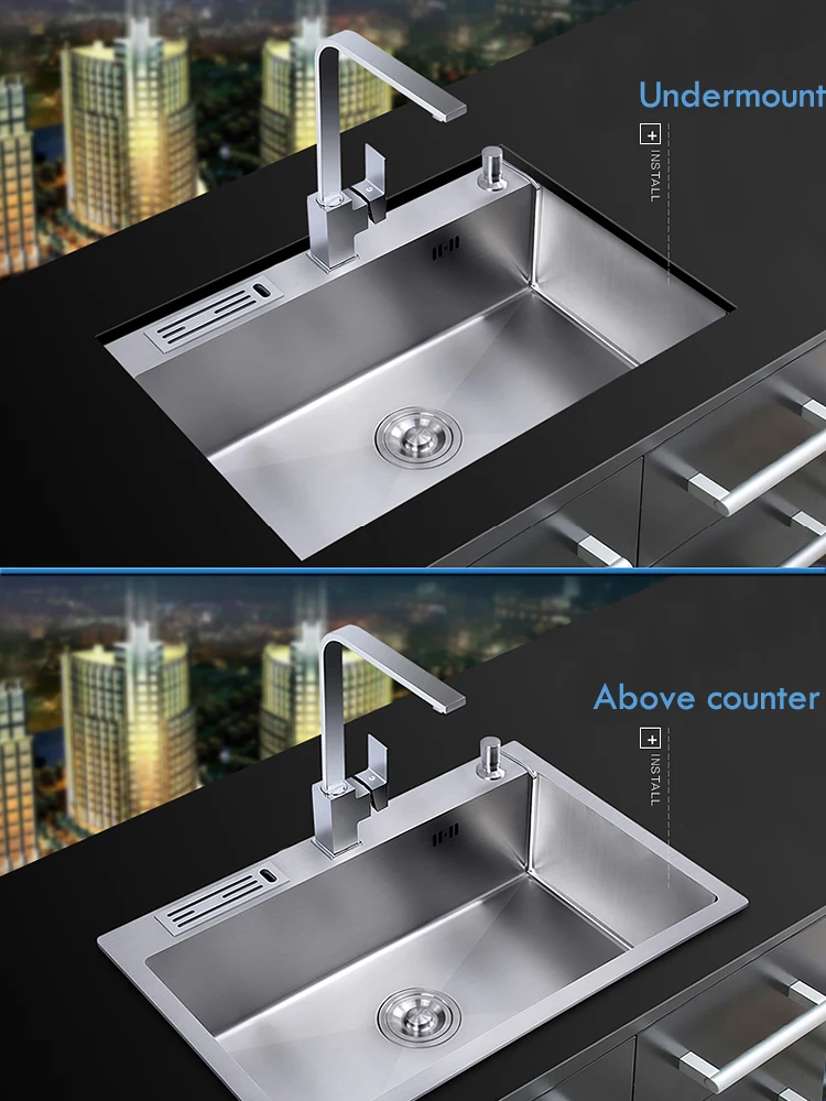 304 кухонная раковина из нержавеющей стали с держателем для ножей