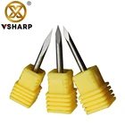 Vsharp 3,175 мм хвостовик ЧПУ гравировальный инструмент Концевая фреза для дерева нефрита резьба по металлу Карбид треугольная фреза для алюминия