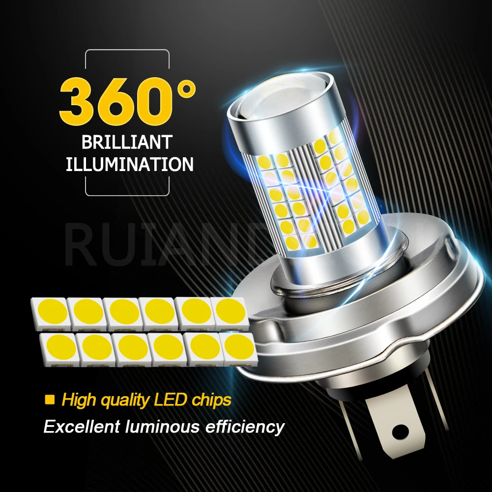 1 шт. с источником питания от постоянного тока 6V 10 30 в 12 В 24 P45T H4 3030SMD светодиодный