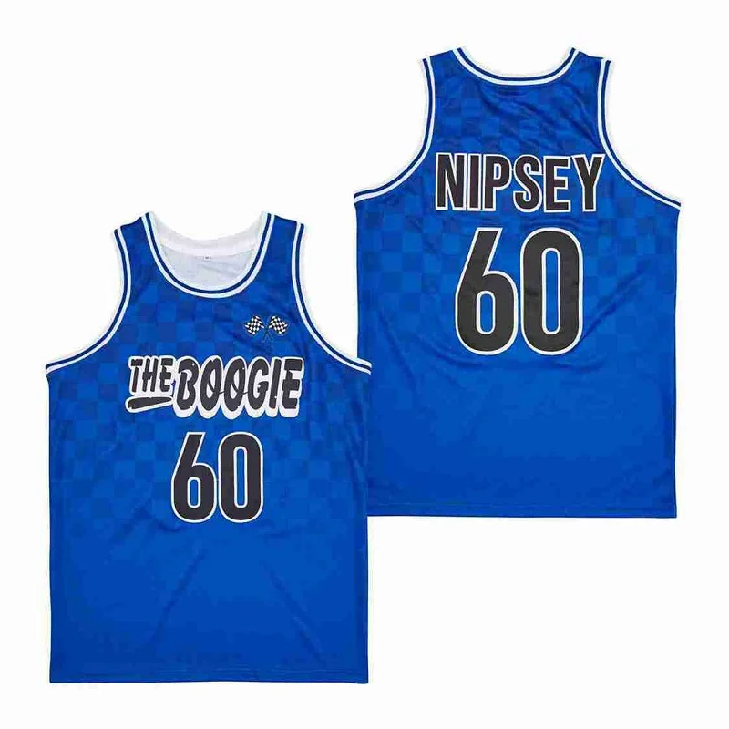 

BG basketball jerseys Crenshaw the boogie 60 NIPSEY jersey Embroidery sewing Outdoor sportswear Hip-hop culture Blue 2021