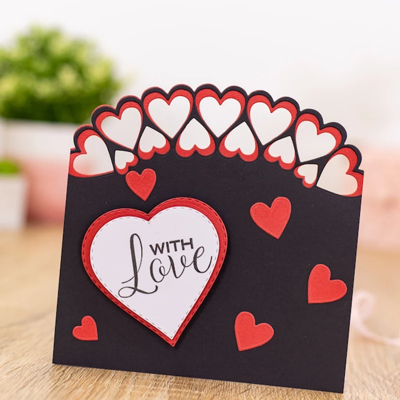 

JC Love Heart Edge Metal Cutting Dies for Scrapbooking Handmade DIY Die Cut Card Making Stencil Craft Folder Model Album Decor
