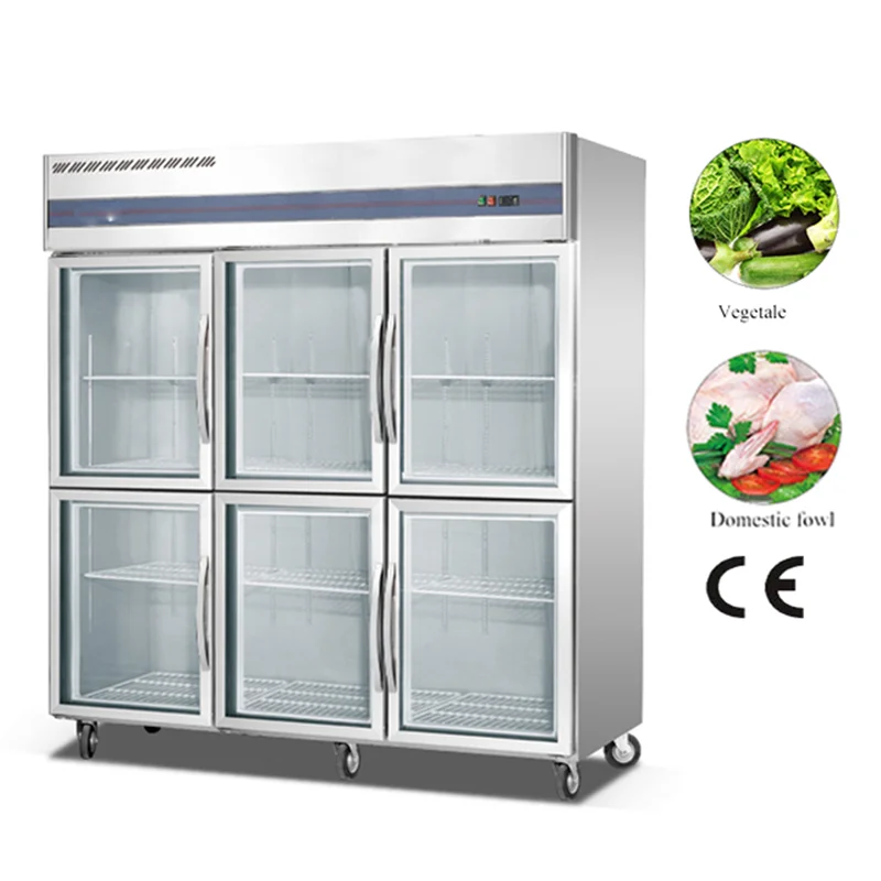Холодильник с двойной стеклянной дверью большой емкости холодильник для