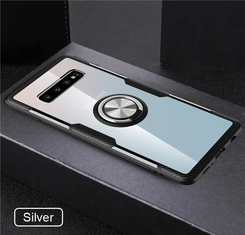 Silver S10 чехол для samsung Galaxy S10 S9Plus Note9 автомобильный магнитный держатель-кольцо для пальца подставка задняя крышка для samsung S10 Plus чехол S10Lite - Цвет: Silver