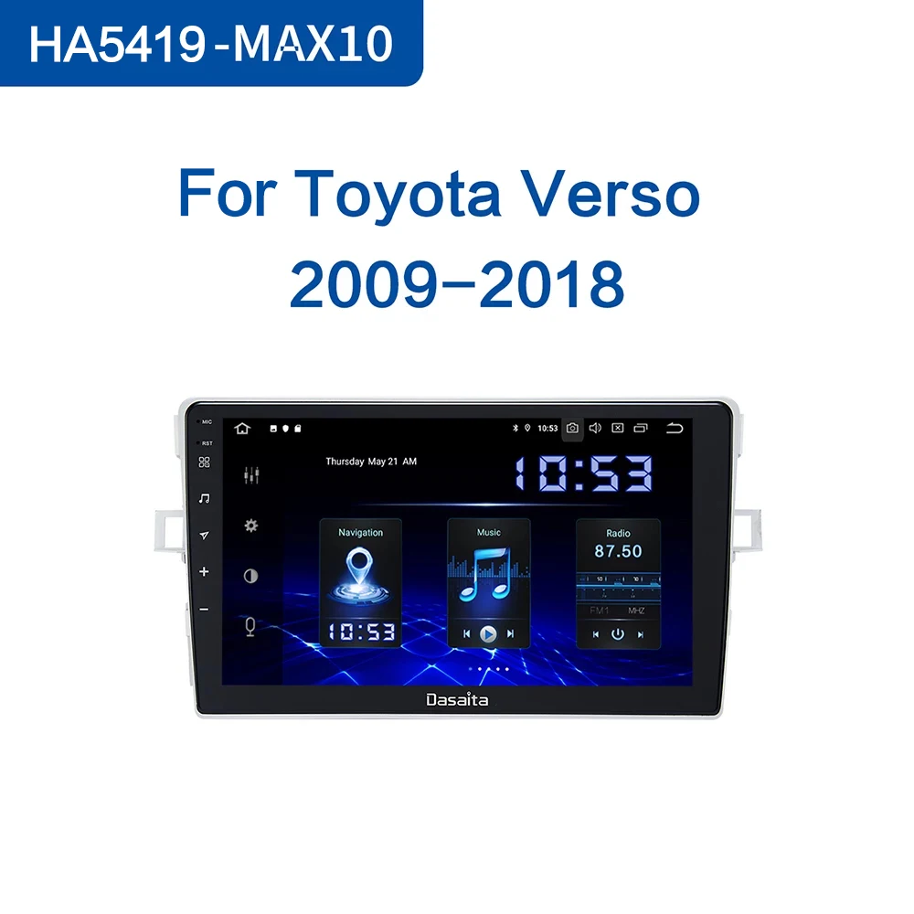 

Dasaita автомобильный стерео-радиоплеер 1 Din Android 10,0 для Toyota Verso EZ навигация 2012 2013 2014 2015 2016 8 "мультитач экран