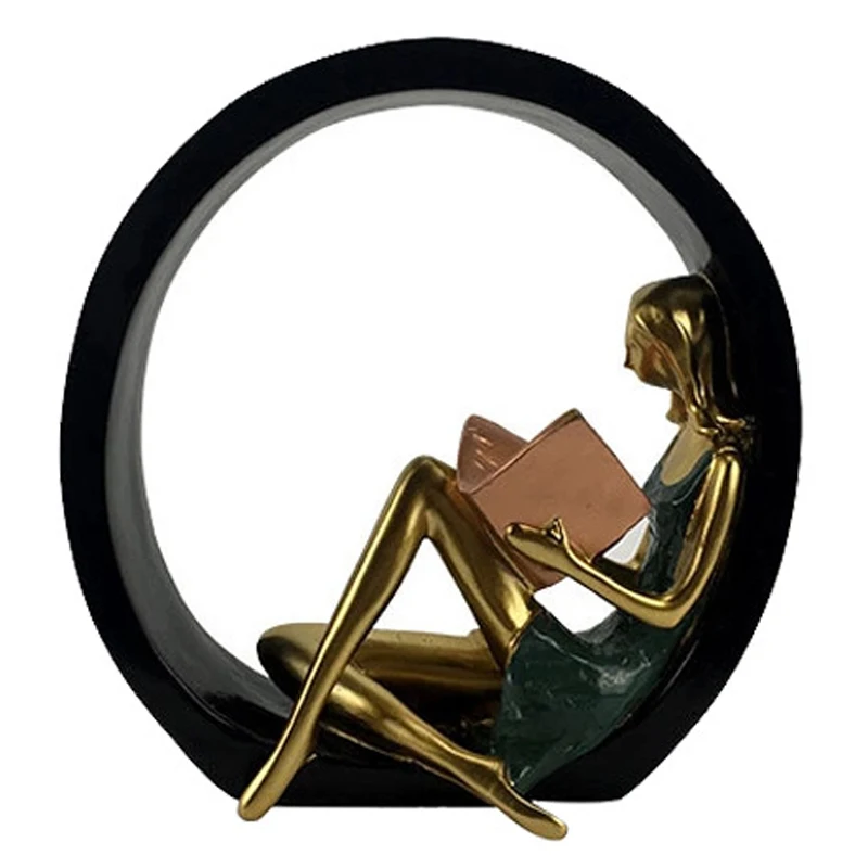 Статуэтка Европейская Женская из абстрактной смолы статуэтка девушки для чтения