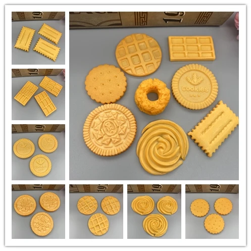 

10Pcs Resin Simulation Biscuit Kawaii Fake Cookies Flatback Cabochons DIY Scrapbooking Phone Case Decoration