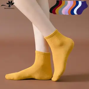 Носки Женские однотонные сетчатые, короткие носки до щиколотки, дышащие тонкие лодочкой, 10 шт. = 5 парлот, весна-лето