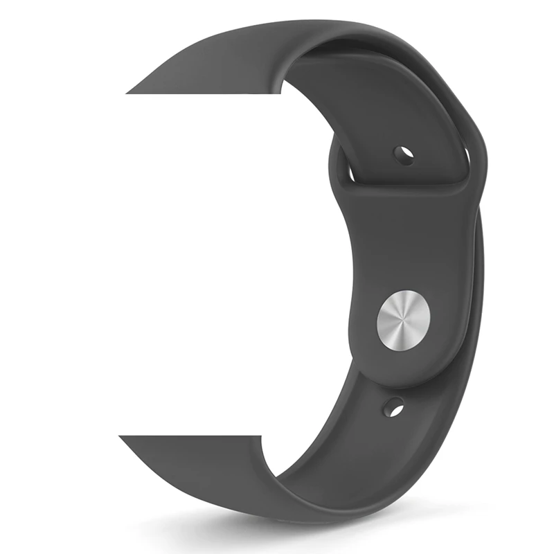 Grey Ремешок для Apple Watch 5 4 3 2 1 силиконовый спортивный браслет для часов Apple Watch 44 мм 40 мм 42 мм 38 мм Ror IWatch band - Цвет ремешка: Grey