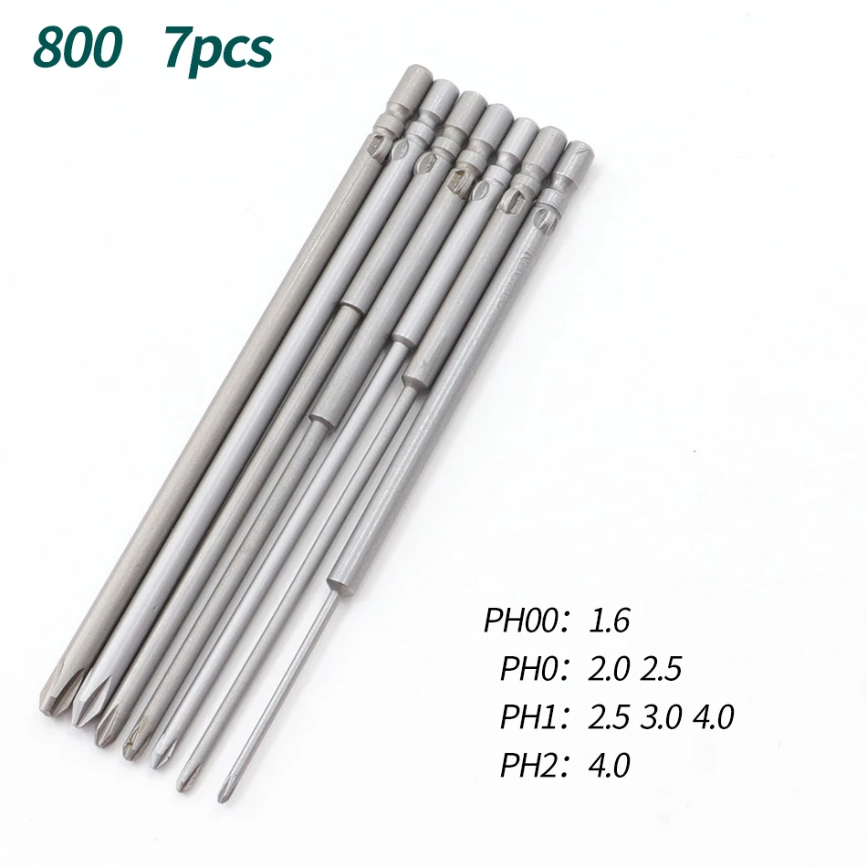 

TMYLOKU Магнитные отверточные битa 4 мм набор Phillips 800 шт.