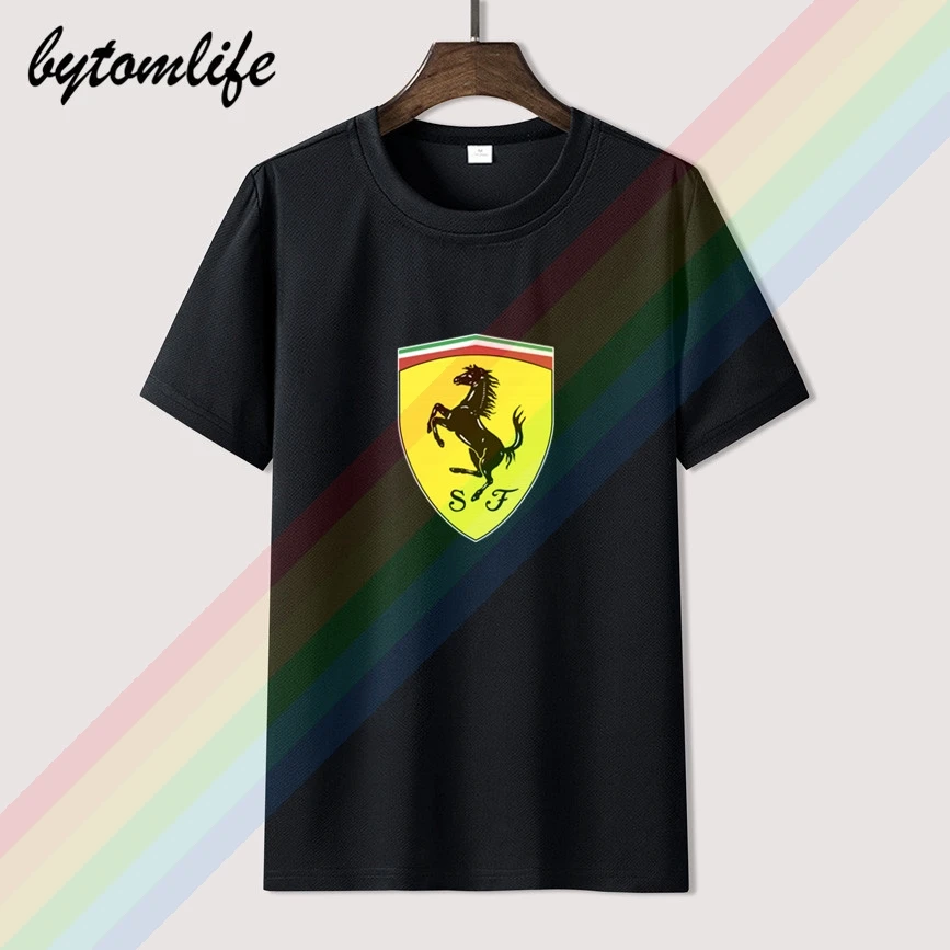 2021 FERRARI T Shirt For Men Limitied Edition Men's Black Brand T-shirt Women Cotton Tees Amazing Short Sleeve Tops | Мужская одежда