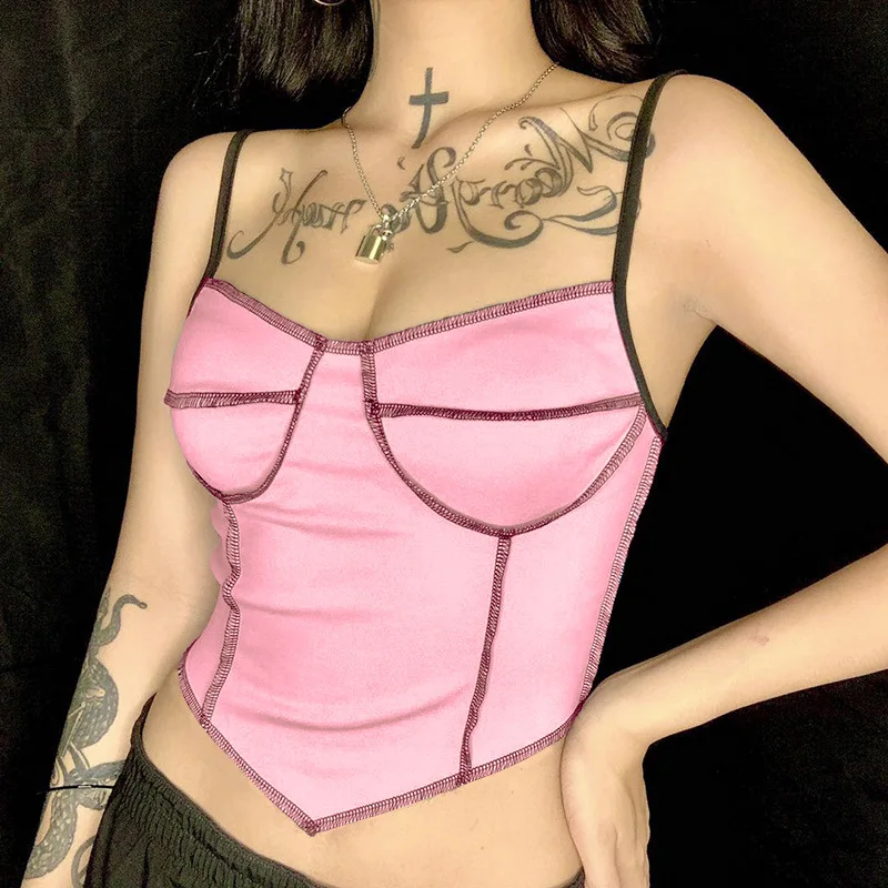 Очаровательные Висячие топы с v образным вырезом и ремешком красивые сексуальные