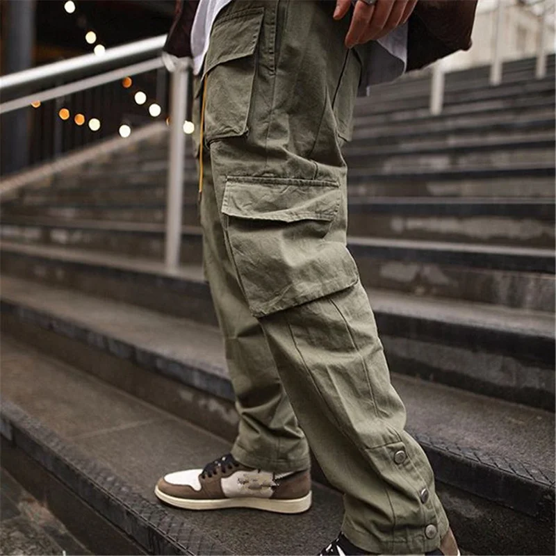 Брюки-карго мужские с карманами, повседневные свободные штаны, джоггеры, мешковатые модные уличные штаны в стиле Харадзюку, лето-осень 2021