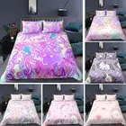 Комплект постельного белья для детей, девочек, с 3d-рисунком единорога, покрывало и наволочка, полиэстер, постельное белье, пододеяльник 180