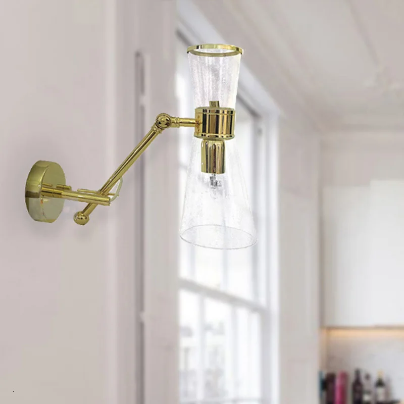 Modern Simple Glass Wall Lamp With Gold Copper Base Applique Murale Led aplique luz pared | Лампы и освещение