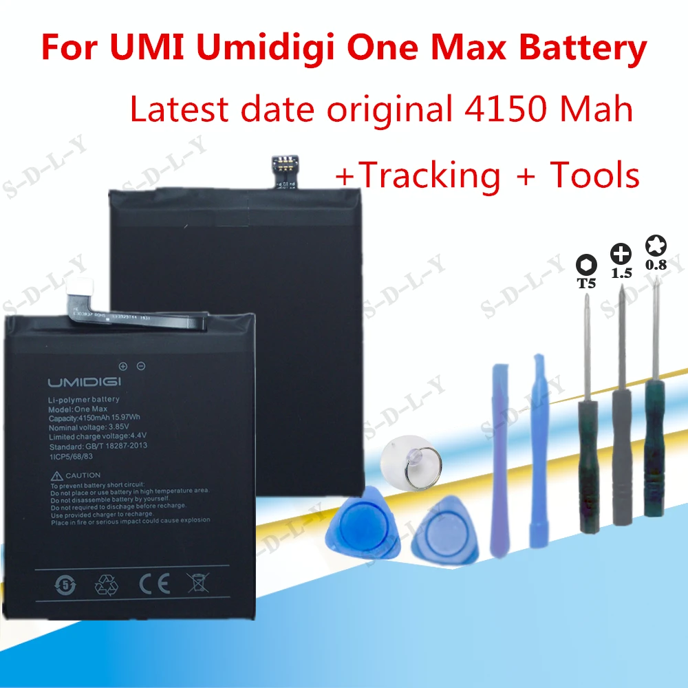 4150 мАч Высокая емкость для UMI Umidigi One Max батареи запасные сотового телефона +