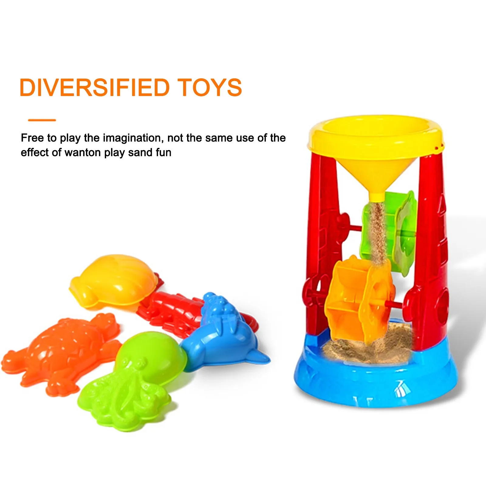 

10 pezzi Beach Toy Sand Set Play Sandpit Toy Summer Outdoor Toy bambini Sandglass pala strumento regali Beach Sand Toys