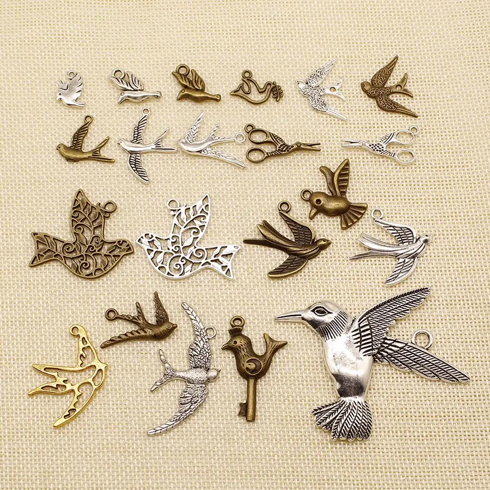 1 Piece Charms Stork Baby Bird Antique Making Pendant Fit Vintage Tibetan Silver Plated Bronze DIY Bracelet Necklace HJ075 | Украшения и