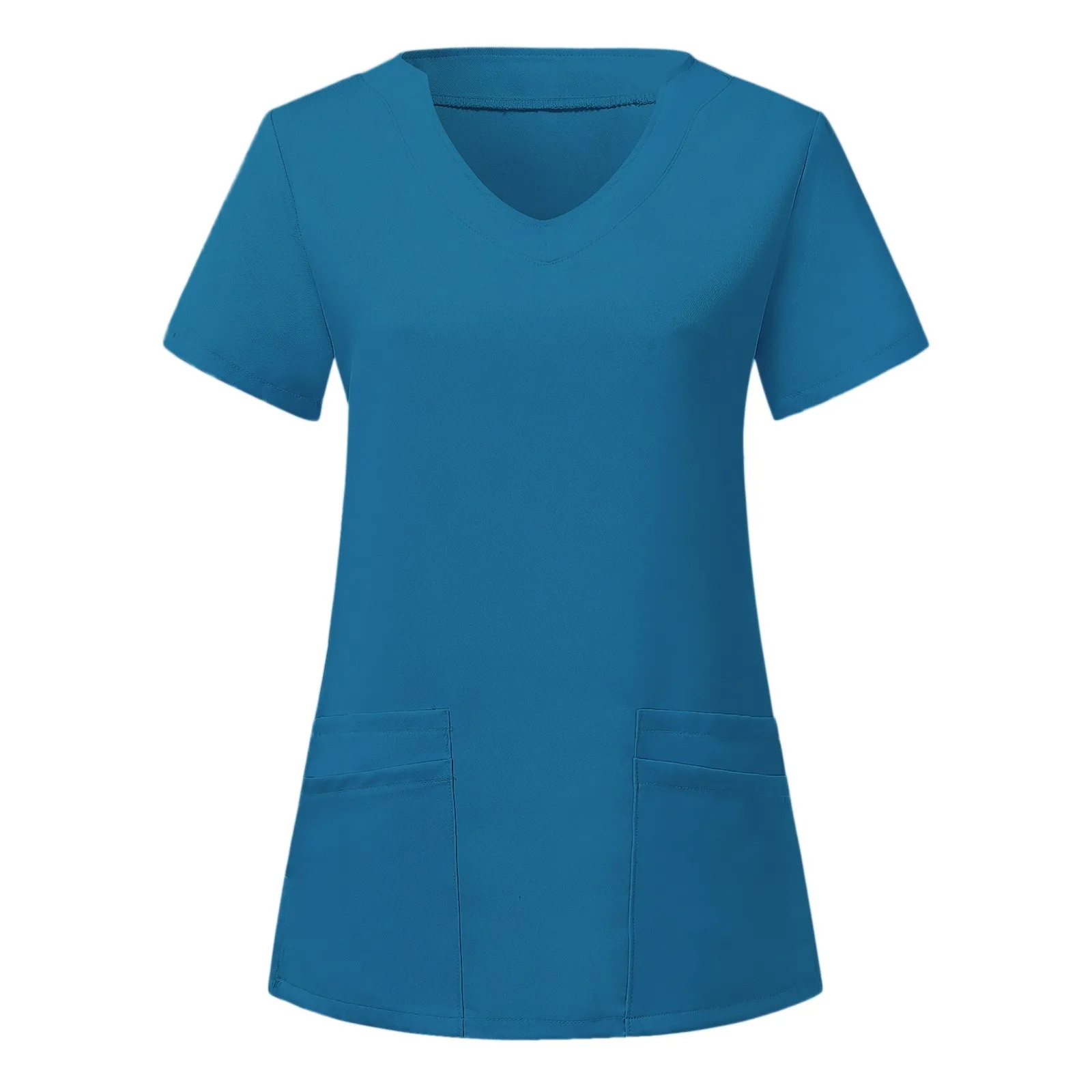 

Clinical Nurse Uniforms Women Short Sleeve V-neck Scrub Tops Medical Pet Beauty Shop Nursing Uniform Carer Tops Working Uniform