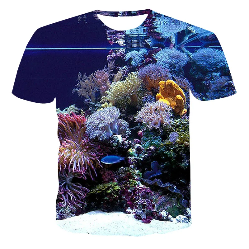 

Summer Trend 3D Printing Colorful Fish Print Casual Breathable Fishing Clothes For Men/Boys Oversized T-Shirt Short-Sleeved Tops