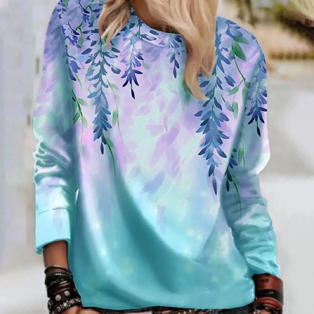 

2021 Autumn Pullover Hoodies Women's Sweatshirt Leaf Print All Match 5 Colors Long Sleeve Casual Loose Pullover Hoodie for Daily