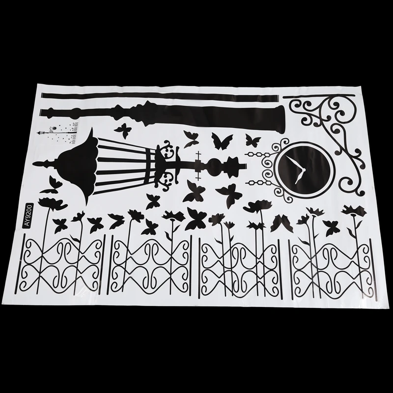 Новые Съемные Виниловые настенные наклейки уличные фонари и железный забор