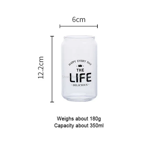 Стеклянная кружка банка Cola термостойкая прозрачная для завтрака молока кофе чая