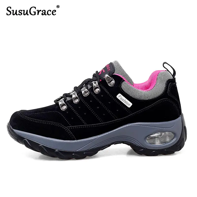 

Susugrace Woman Sport Hiking Shoes Spring Summer Outdoor Lace-up Footwear New Arrivals Non-slip Trekking Sneakers for Female