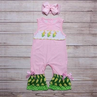 2021 new style pure cotton baby girls romper pink sleeveless corn dotted embroidery green polka dot legs baby clothing