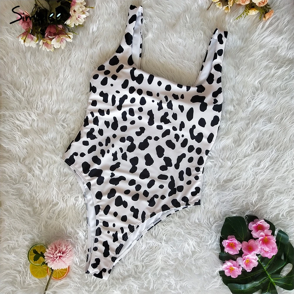 Сексуальный женский купальник Simplee с рисунком леопарда/змеи слитный винтажный