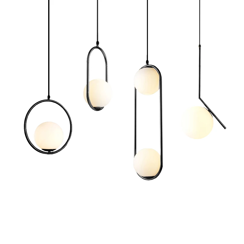 Скандинавский стеклянные шаровые подвесные светильники промышленный подвесной