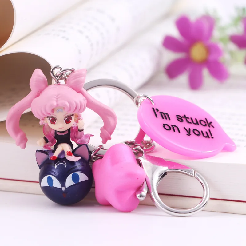 Милый янпанский аниме Сейлор брелок луна Черная Кошка Луна кукла кольцо для