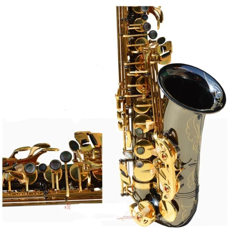 

2020 Новый альт саксофон играть профессиональный черный никель золотой ключ Sax ETune Инструменты Бесплатная доставка и чехол