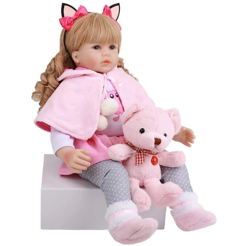 

24In Looking Lifelike Realistic Baby Vinyl Silicone Cloth Body Newborn Care Toy for Children and the Elderly