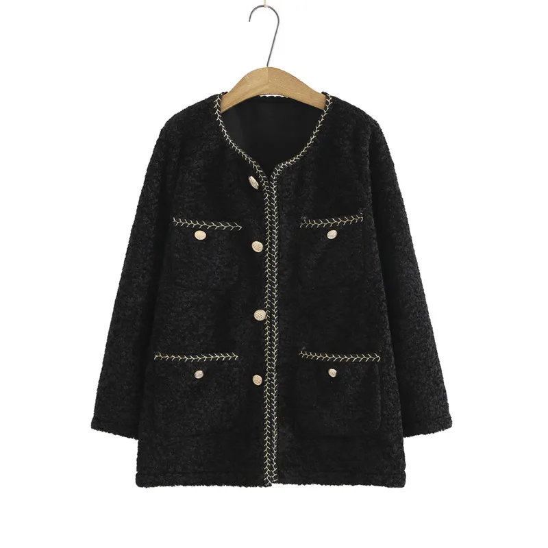 

Autumn Winter Jacket Women Elegant New Large Size Women V-neck Small Fresh Coat Short Overcoat Casual Jackets Hot Outerwear