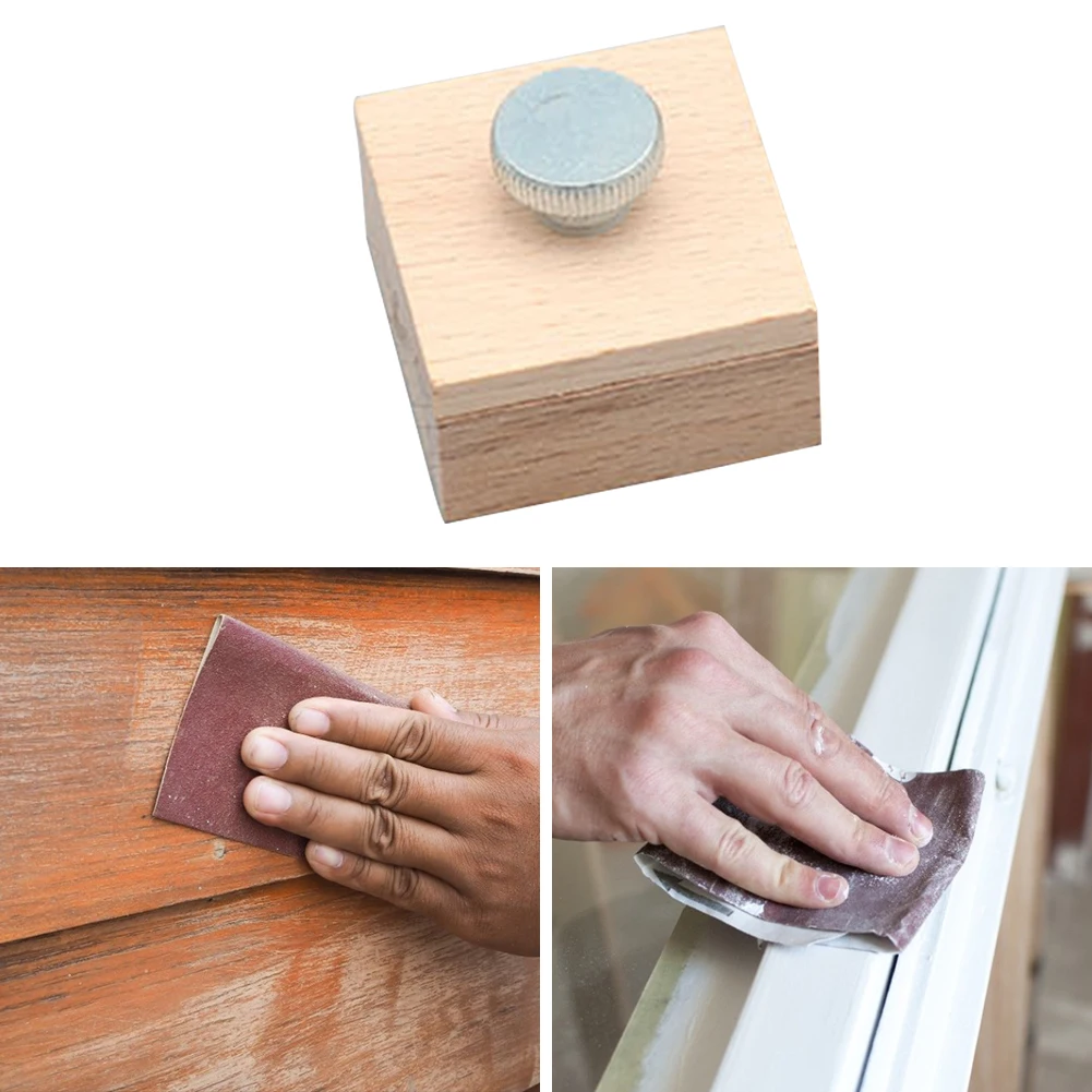 

DIY Sandpaper Sanding Block Handmade Leather Edge Polishing Grinding Sandpaper Holder Wooden Home Edge Tool Craft
