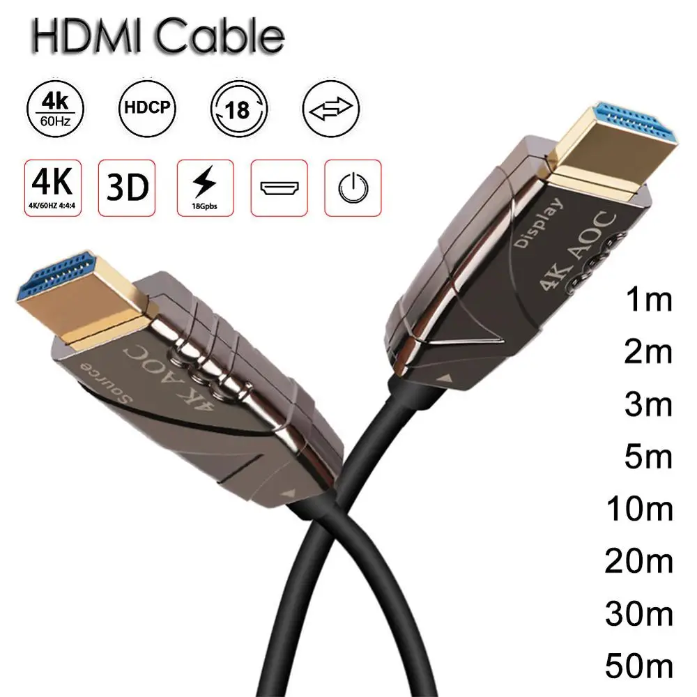 3D оптоволоконный HDMI совместимый 4K видеокабель 1 50 м для PS4 Apple TV разделитель