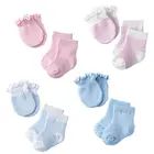 4 парыпартия, детские носки-башмачки для новорожденных детей перчатки Анти-Царапины дышащий Эластичность защита уход за кожей лица варежки, подарок для новорожденных малышей