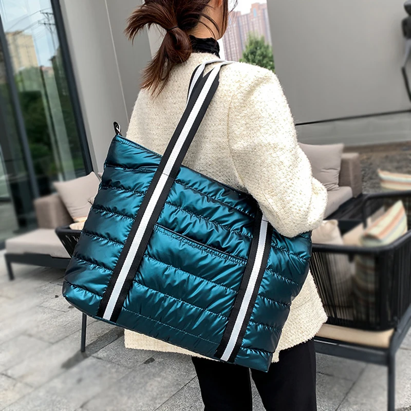 

Space Down Large Capacity Women's Shoulder Bags Winter High Quality Cotton Handbag Designer Crossbody Bag Female Casual Tote