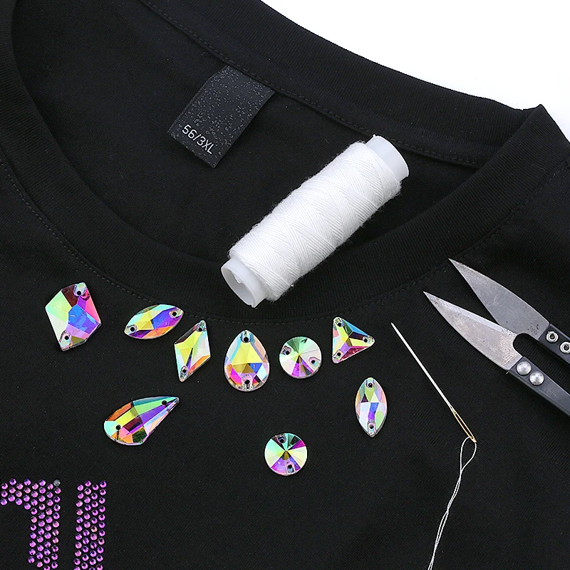 Стразы для шитья стразы из обычного стекла с кристаллами AB много цветов декор