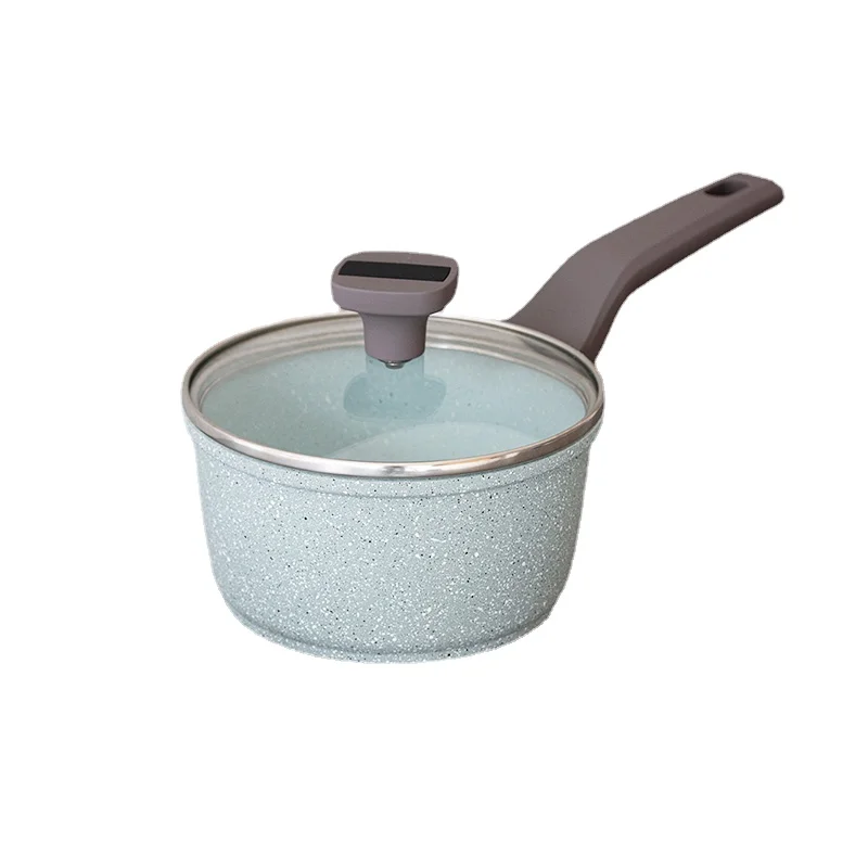 

Детский мини-горшок, кухонная стеклянная крышка, синий молочный горшок, японский Olla Express нержавеющая сталь, столовый стол, посуда OC50MG