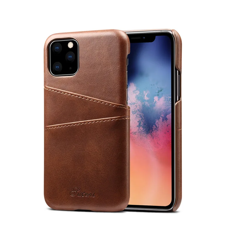 Коричневый Роскошный чехол из искусственной кожи для Apple iPhone 11 Pro Max, Модный чехол с держателем для карт, чехол-Бумажник для телефона, задняя крышка для iPhone 11 Pro - Цвет: Коричневый
