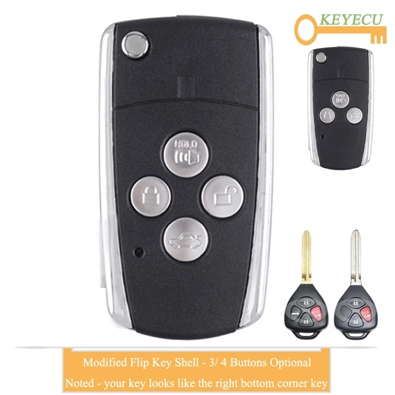 KEYECU модифицированный откидной складной чехол для дистанционного ключа от машины