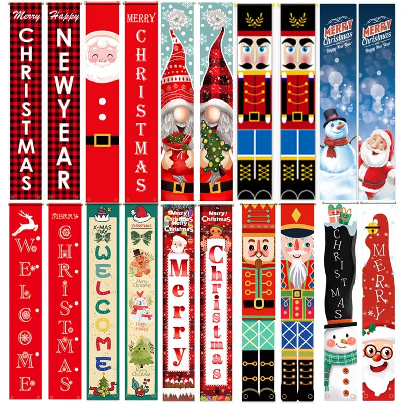 

Christmas Hanging Door Banner Ornaments Outdoor Christmas Decor Home Xmas Couplet Banner Party Decor New Year'S Eve Supplies