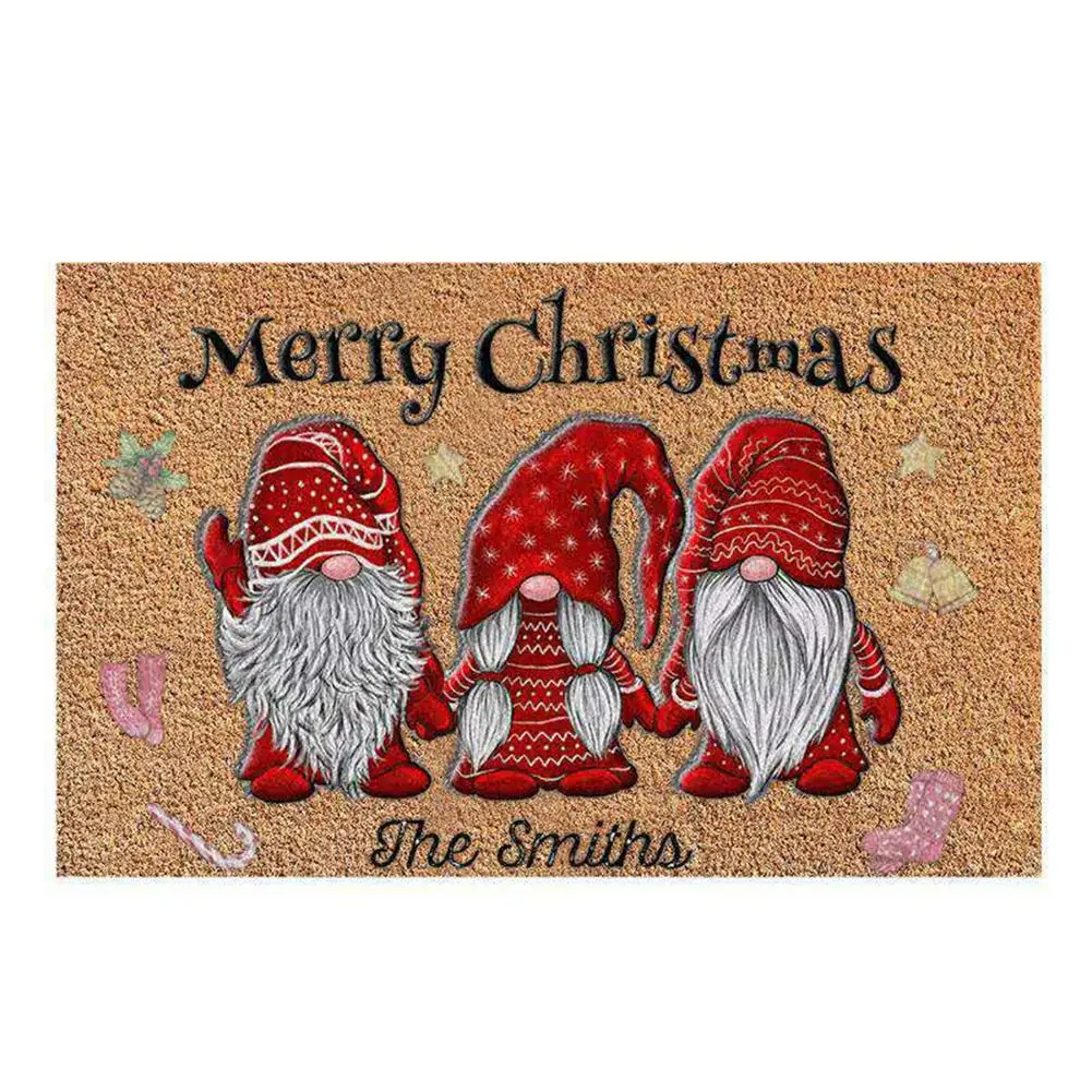 

Christmas Gnome Dwarf Doormat Carpet Front Door Mat Nonslip Entryway Floor Rug Floor Xmas Home Decorations Ornaments