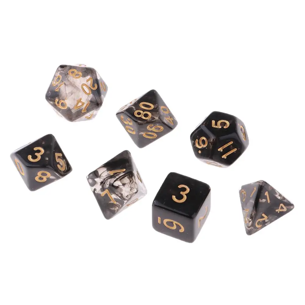 7 шт. многосторонние игральные кости 12 белые деревянные натуральные блоки с