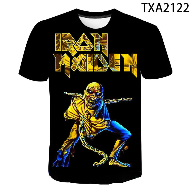 Футболка Maiden с 3D принтом для мальчиков и девочек Повседневная модная уличная