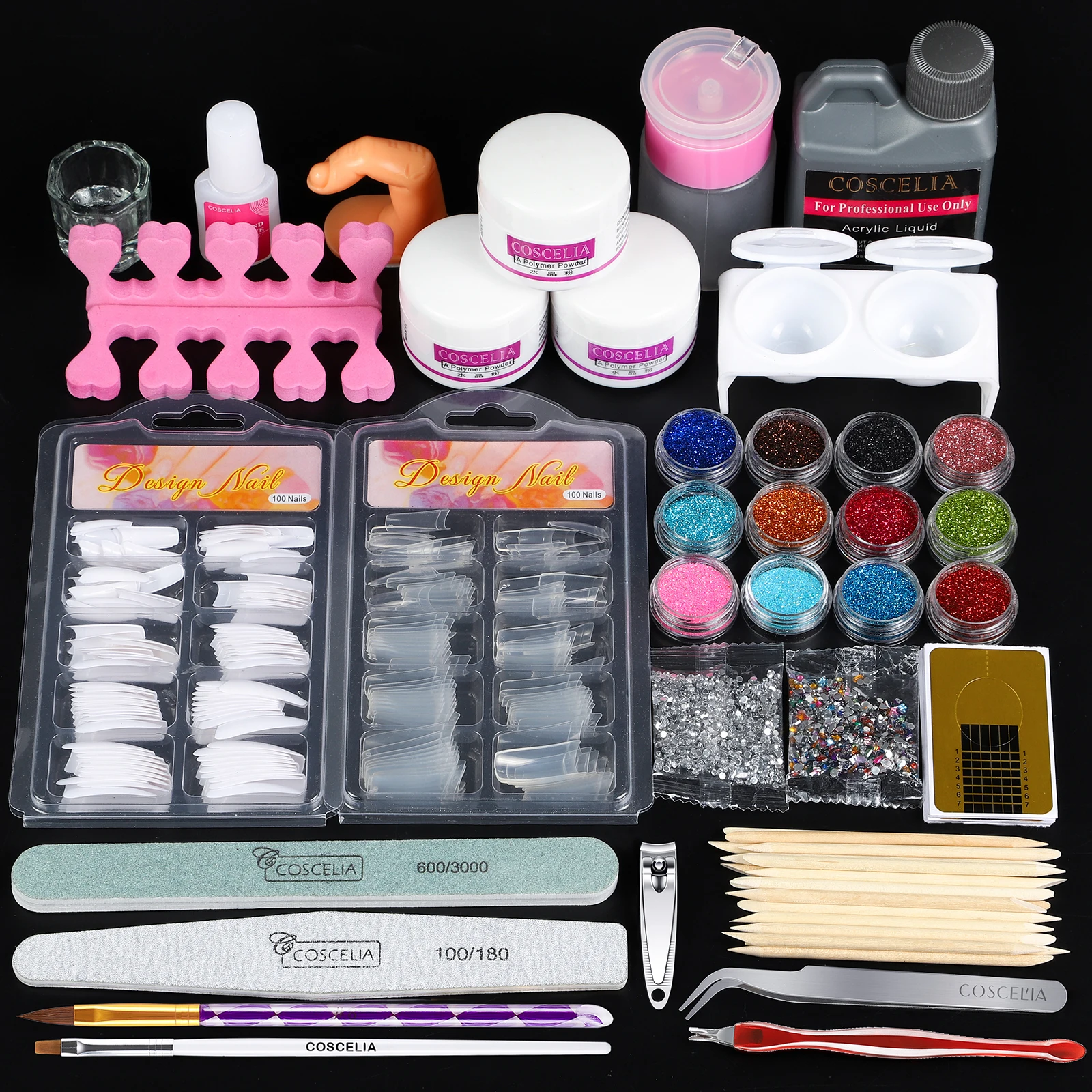 

Acrylic Set With 120ml Acrylic Liquid Acrylic Powder For Nail Extension Nail Tools Tips Manicure Set Nail Art Decorations
