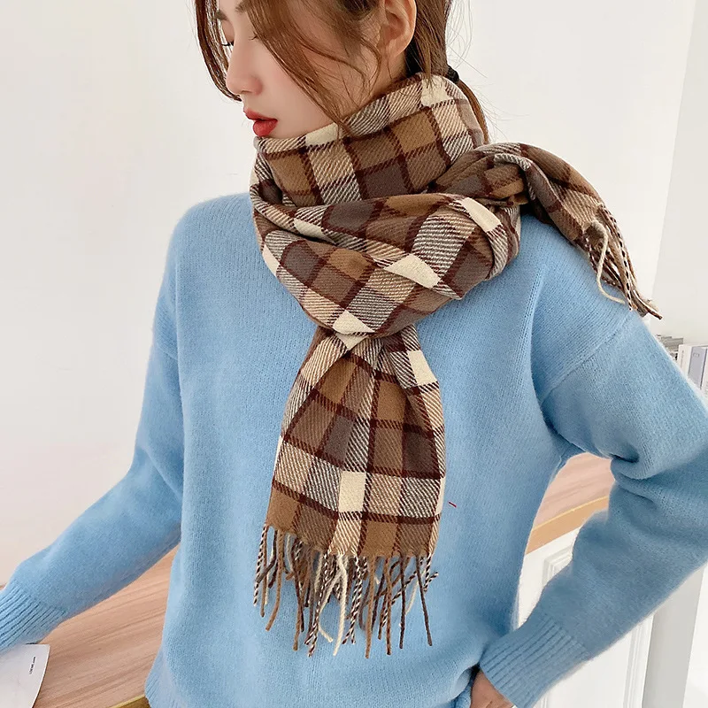 

High Quality New Cashmere Scarf Women Tassel Warm Soft Shawl Autumn Winter Travel All-match Thick Blanket Pashmina Scarves Wrap